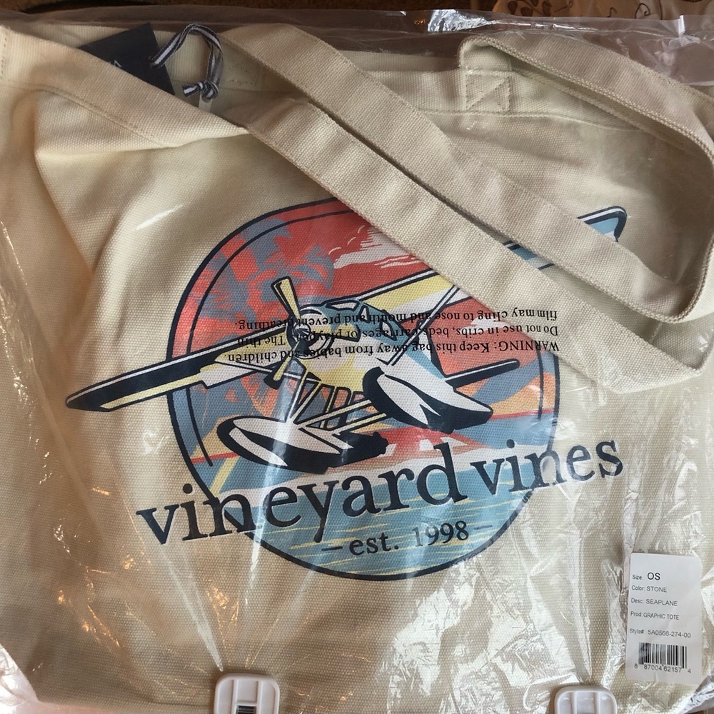 Vineyard Vines canvas Tote bag NEW RARE sailplane - Picture 4 of 12